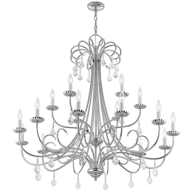 Livex Lighting Daphne 18 Light Foyer Chandelier in Polished Chrome