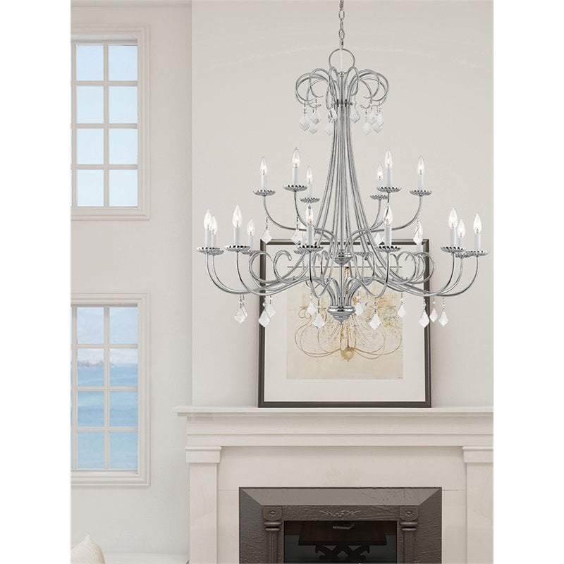 Livex Lighting Daphne 18 Light Foyer Chandelier in Polished Chrome