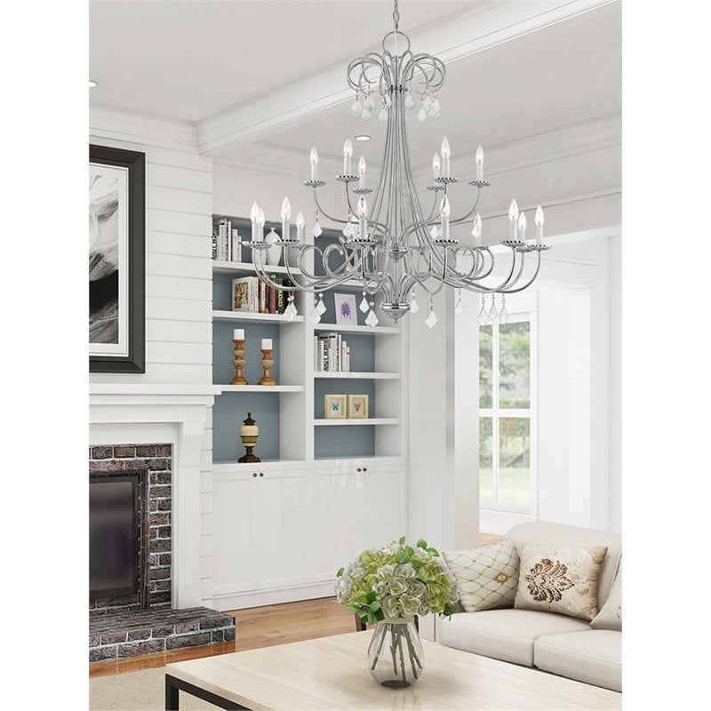 Livex Lighting Daphne 18 Light Foyer Chandelier in Polished Chrome