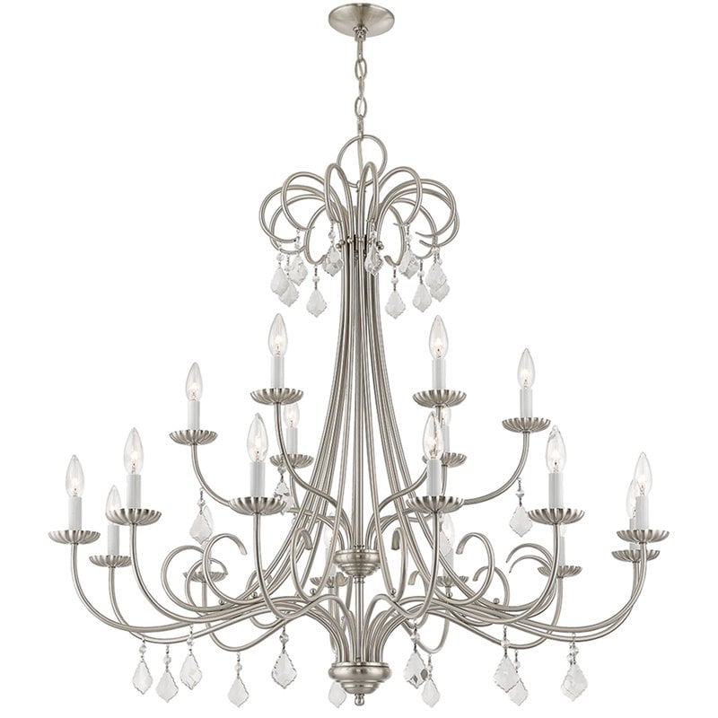 Livex Lighting Daphne 18 Light Foyer Chandelier in Brushed Nickel