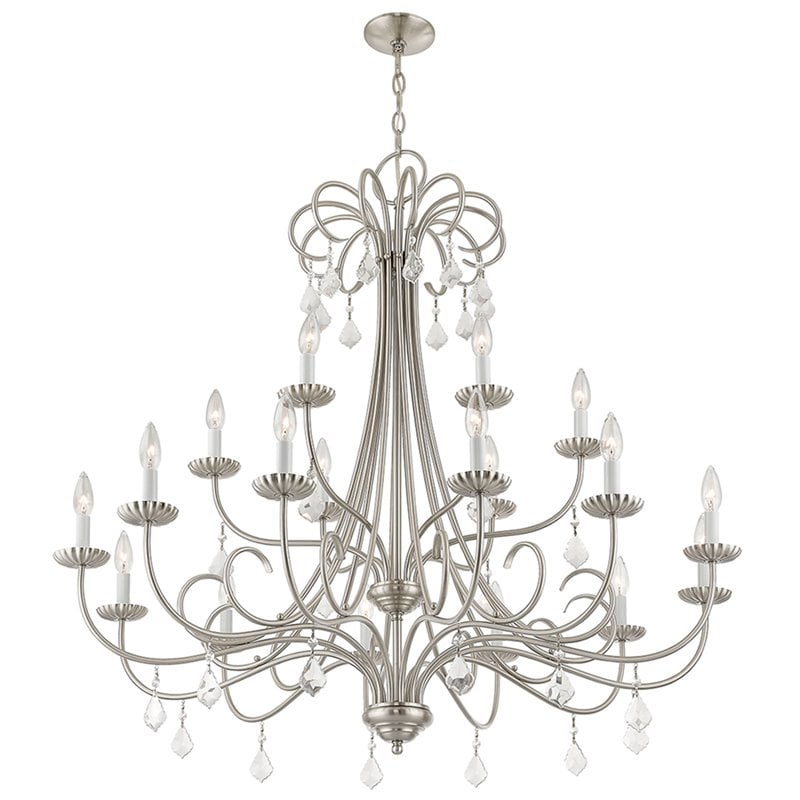 Livex Lighting Daphne 18 Light Foyer Chandelier in Brushed Nickel