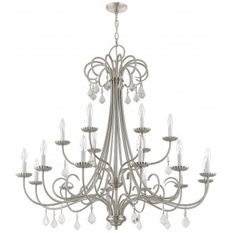 Livex Lighting Daphne 18 Light Foyer Chandelier in Brushed Nickel