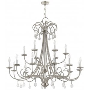 Livex Lighting Daphne 18 Light Foyer Chandelier in Brushed Nickel