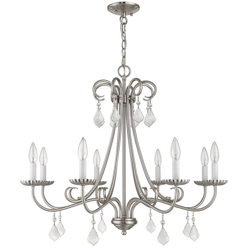 Livex Lighting Daphne 8 Light Chandelier in Brushed Nickel