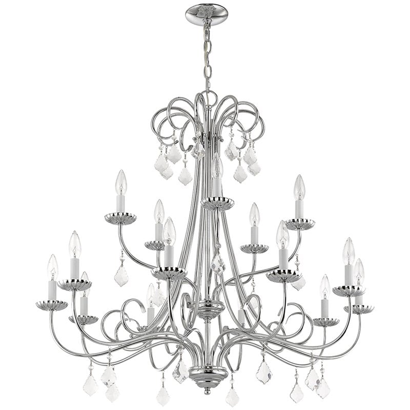 Livex Lighting Daphne 15 Light Foyer Chandelier in Polished Chrome