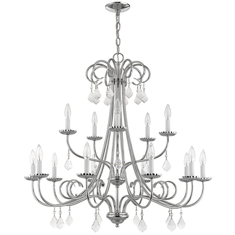 Livex Lighting Daphne 15 Light Foyer Chandelier in Polished Chrome