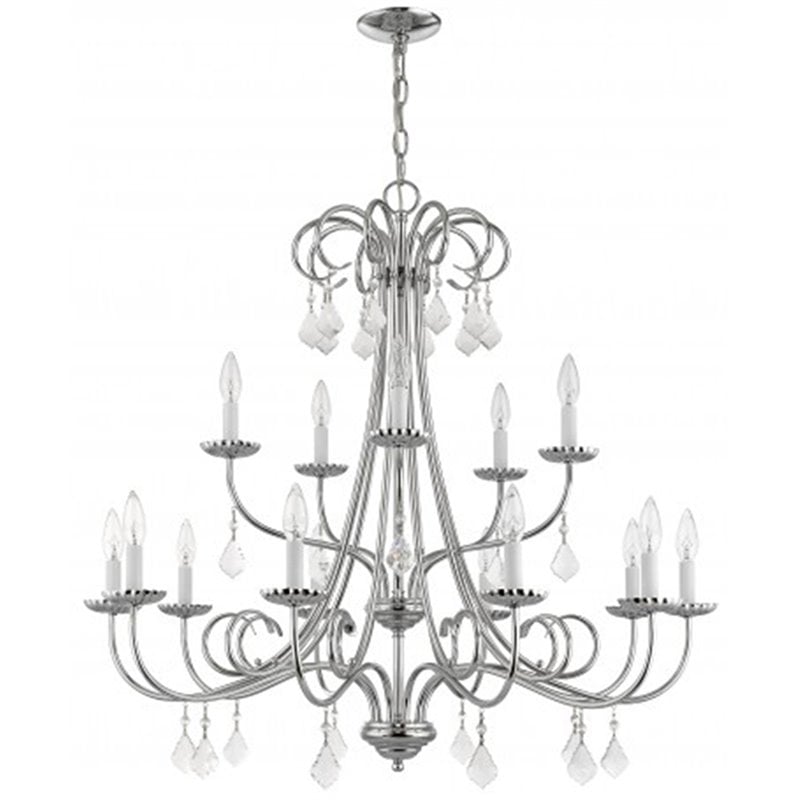 Livex Lighting Daphne 15 Light Foyer Chandelier in Polished Chrome