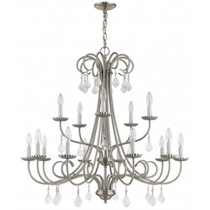 Livex Lighting Daphne 15 Light Foyer Chandelier in Brushed Nickel