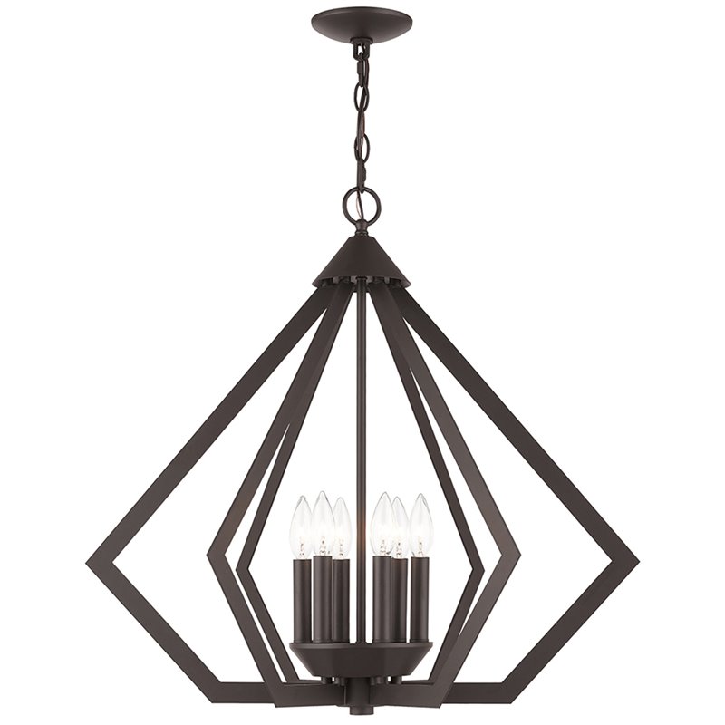 Livex Lighting Prism 6 Light Chandelier in Bronze