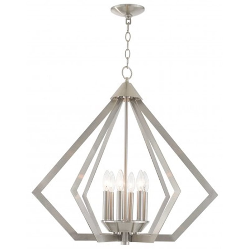 Livex Lighting Prism 6 Light Chandelier in Brushed Nickel