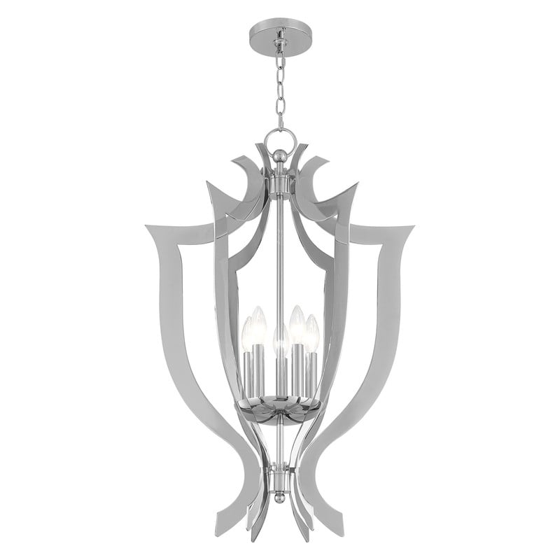 Livex Lighting Aldrich 5 Light Chandelier in Polished Chrome
