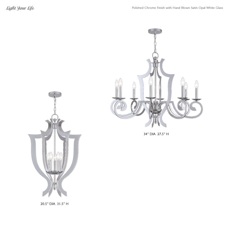 Livex Lighting Aldrich 5 Light Chandelier in Polished Chrome