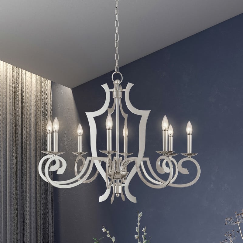 Livex Lighting Aldrich 8 Light Chandelier in Polished Chrome