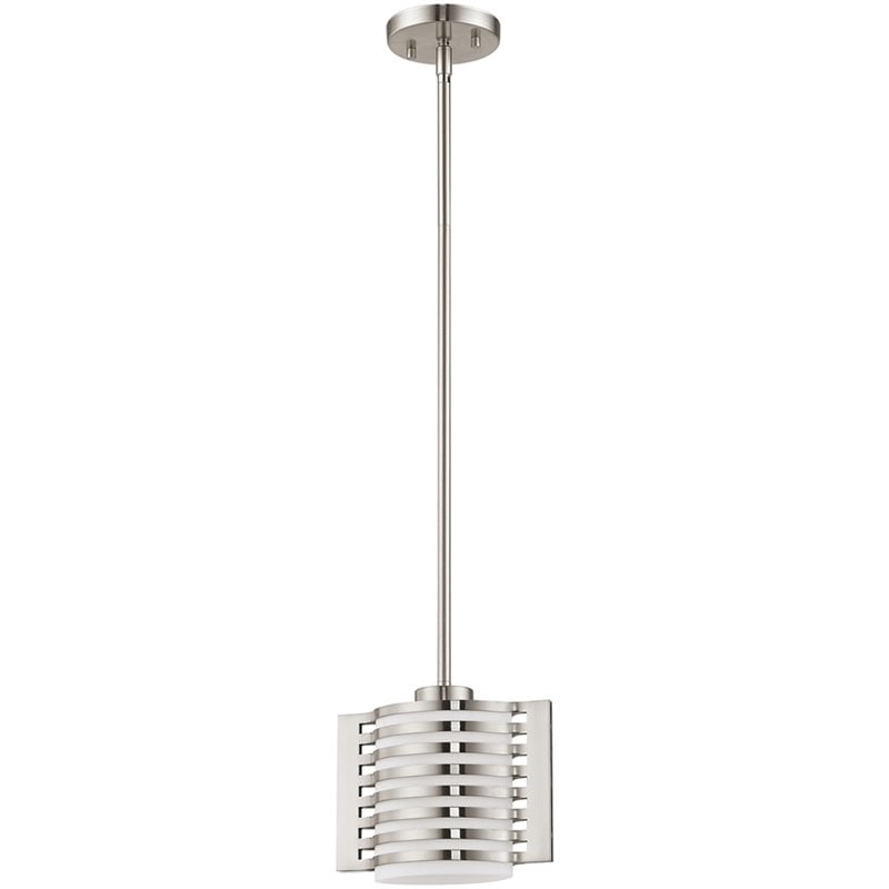 Livex Lighting Hilliard Mini Pendant Light in Brushed Nickel