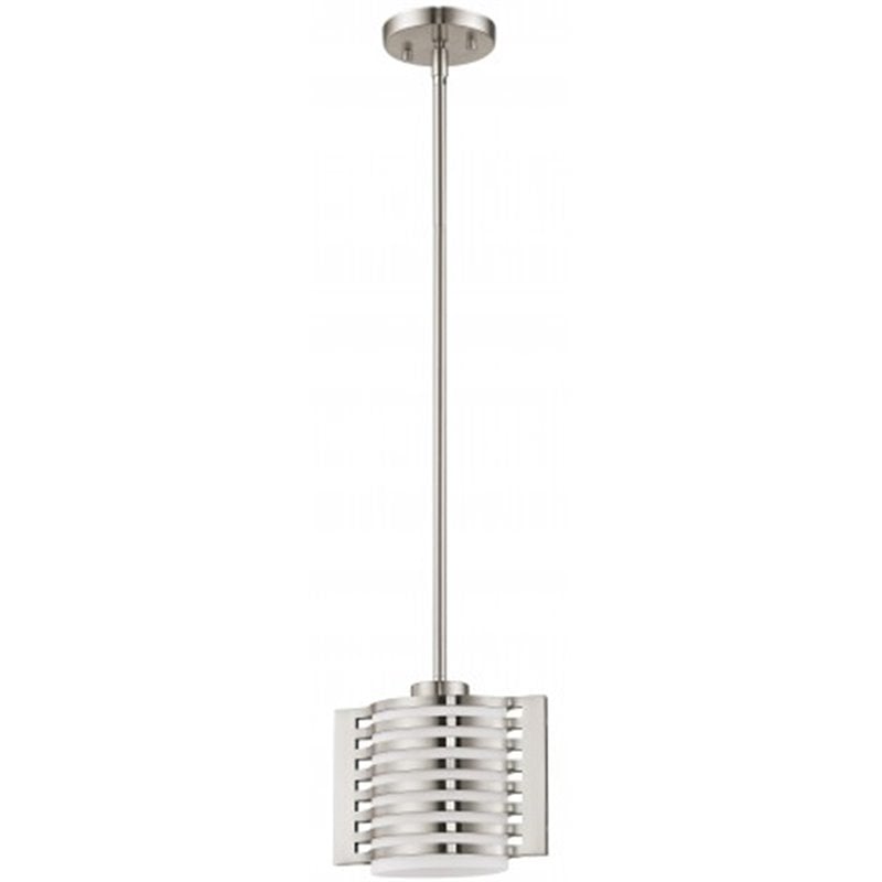 Livex Lighting Hilliard Mini Pendant Light in Brushed Nickel