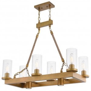 Livex Lighting Metuchen 8 Light Linear Chandelier in Aged Gold
