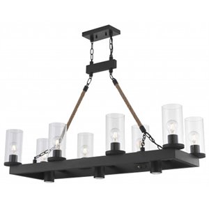 Livex Lighting Metuchen 11 Light Linear Chandelier in Bronze