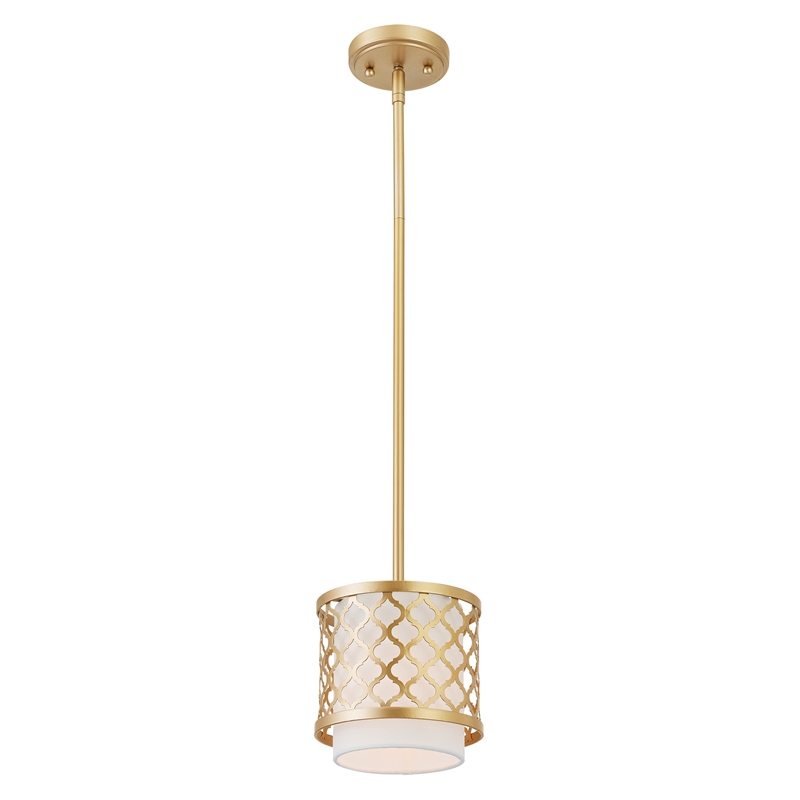Livex Lighting Arabesque 1-Light Transitional Metal Single Pendant in Soft Gold