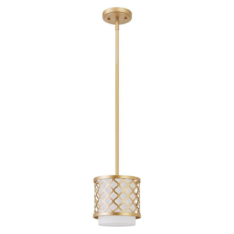 Livex Lighting Arabesque 1-Light Transitional Metal Single Pendant in Soft Gold