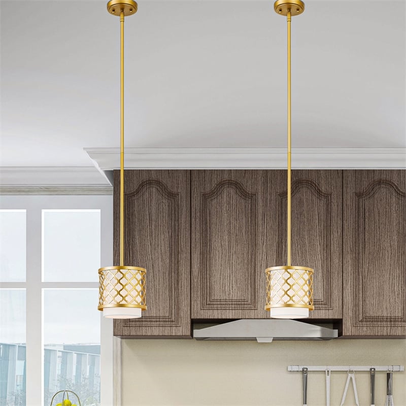 Livex Lighting Arabesque 1-Light Transitional Metal Single Pendant in Soft Gold