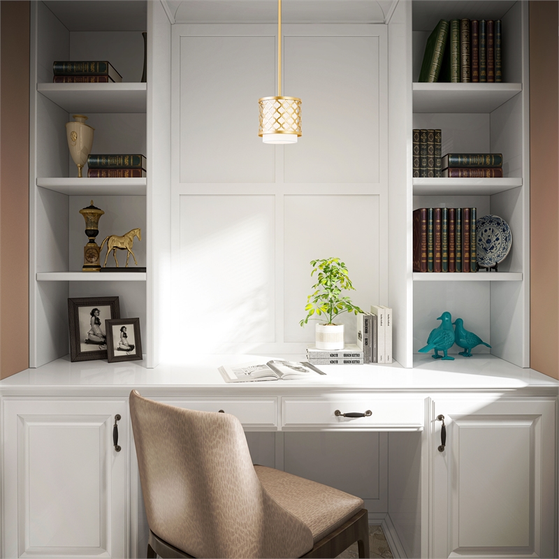 Livex Lighting Arabesque 1-Light Transitional Metal Single Pendant in Soft Gold
