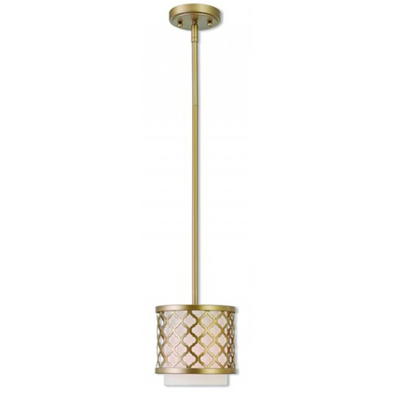 Livex Lighting Arabesque 1-Light Transitional Metal Single Pendant in Soft Gold