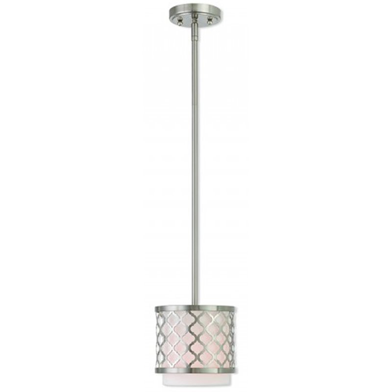 Livex Lighting Arabesque Mini Pendant Light in Brushed Nickel
