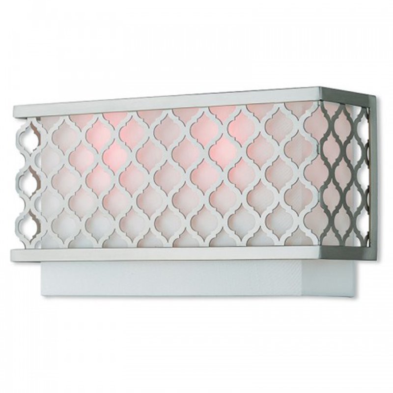 Livex Lighting Arabesque 2 Light ADA Wall Sconce in Brushed Nickel