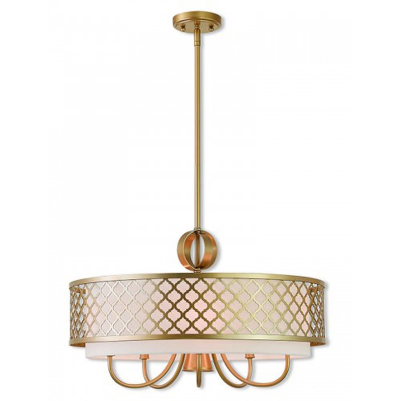 Livex Lighting Arabesque 6 Light Pendant Light in Soft Gold