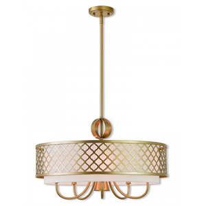 Livex Lighting Arabesque 6 Light Pendant Light in Soft Gold