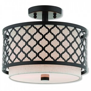 Livex Lighting Arabesque 2 Light Semi Flush Mount in English Bronze