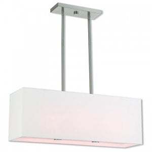 Livex Lighting Summit 3 Light Linear Chandelier in Brushed Nickel