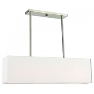 Livex Lighting Summit 4 Light Linear Chandelier in Brushed Nickel