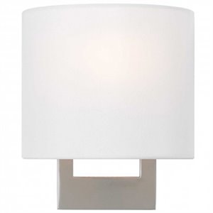 Livex Lighting 8&quot 1-Light Contemporary Metal ADA Wall Sconce in Brushed Nickel