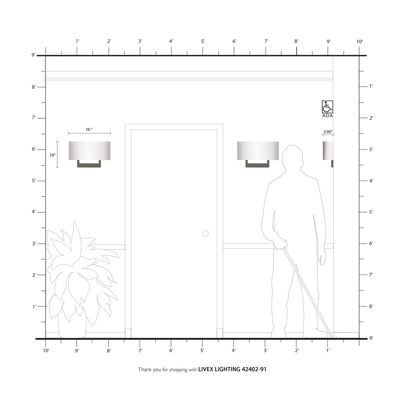 Livex Lighting 3-Light Contemporary Metal & Fabric Wall Sconce in Brushed Nickel