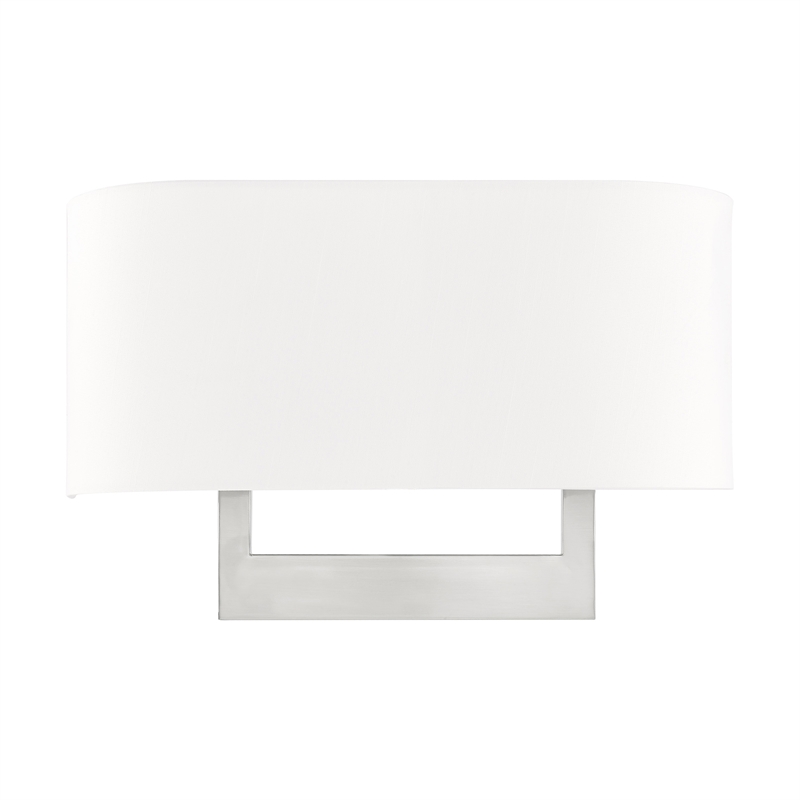 Livex Lighting 3-Light Contemporary Metal & Fabric Wall Sconce in Brushed Nickel