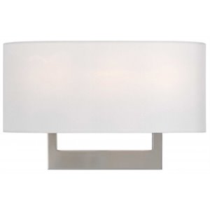Livex Lighting 3-Light Contemporary Metal & Fabric Wall Sconce in Brushed Nickel
