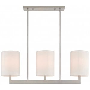 Livex Lighting Hayworth 3 Light Linear Chandelier in Brushed Nickel