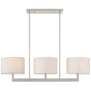 Livex Lighting Hayworth 3 Light Linear Chandelier in Brushed Nickel
