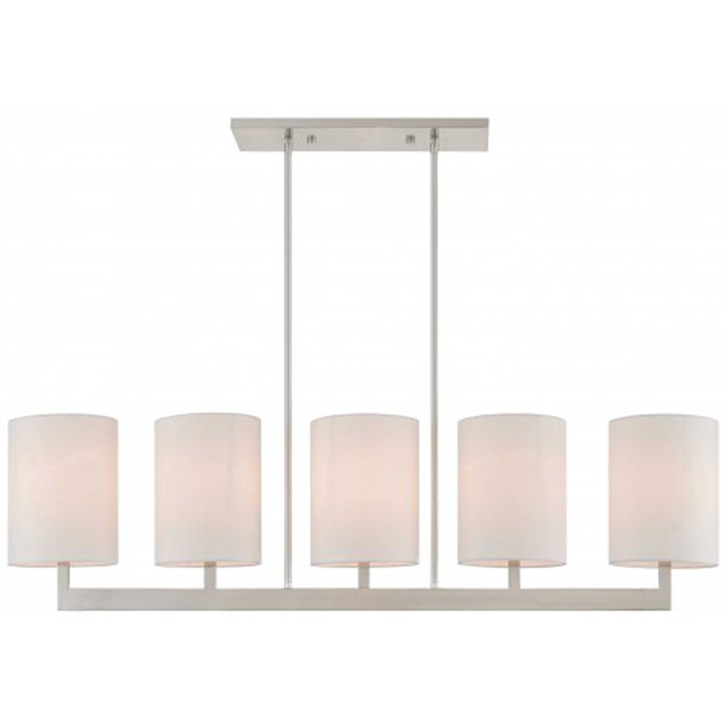Livex Lighting Hayworth 5 Light Linear Chandelier in Brushed Nickel