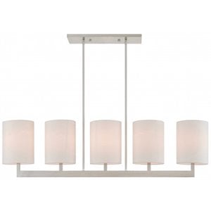Livex Lighting Hayworth 5 Light Linear Chandelier in Brushed Nickel