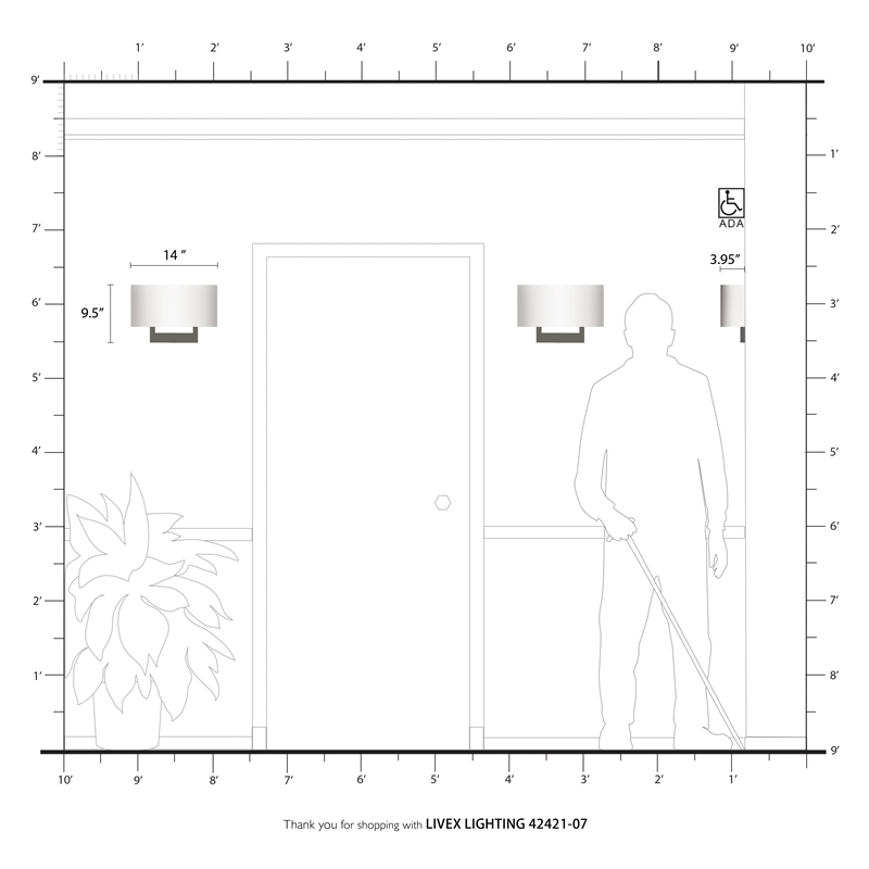 Livex Lighting 2-Light Contemporary Metal & Fabric Wall Sconce in Bronze