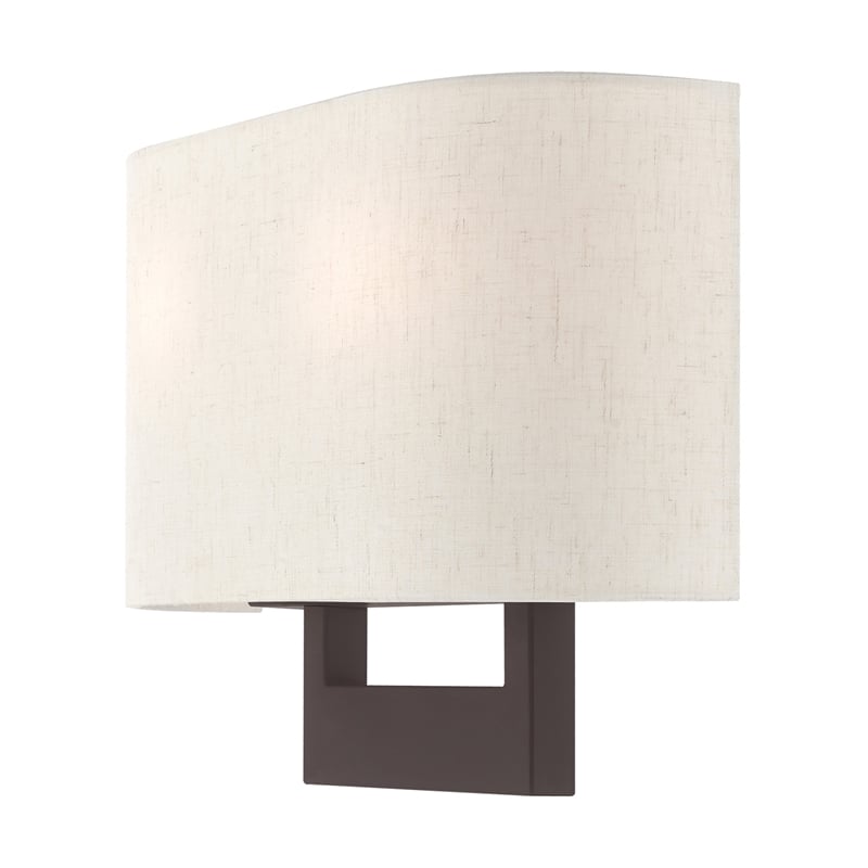 Livex Lighting 2-Light Contemporary Metal & Fabric Wall Sconce in Bronze