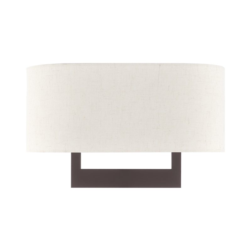 Livex Lighting 3-Light Contemporary Metal & Fabric Wall Sconce in Bronze