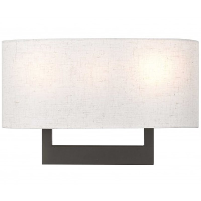 Livex Lighting 3-Light Contemporary Metal & Fabric Wall Sconce in Bronze