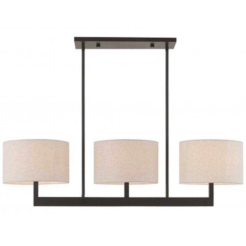 Livex Lighting Hayworth 3 Light Linear Chandelier in Bronze