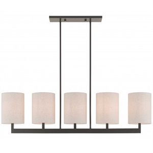 Livex Lighting Hayworth 5 Light Linear Chandelier in Bronze