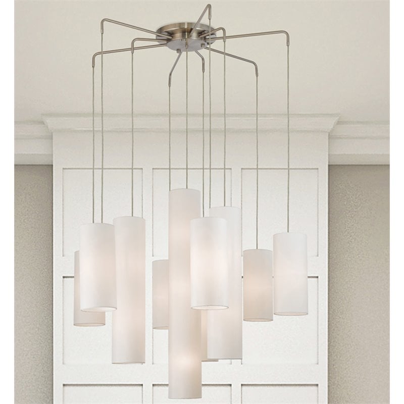 Livex Lighting Strathmore 15 Light Foyer Chandelier in Brushed Nickel