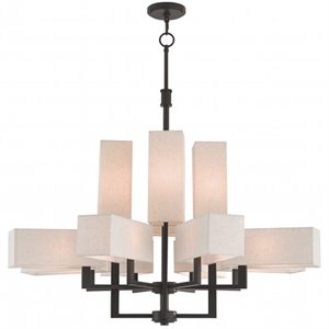 Livex Lighting Rubix 12 Light Foyer Chandelier in Bronze