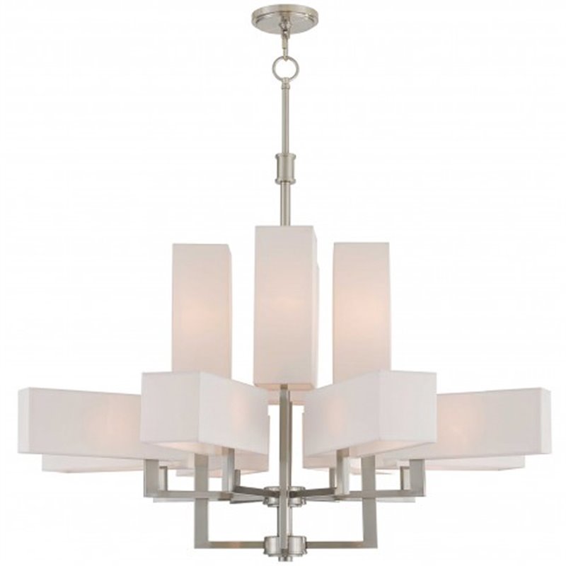Livex Lighting Rubix 12 Light Foyer Chandelier in Brushed Nickel